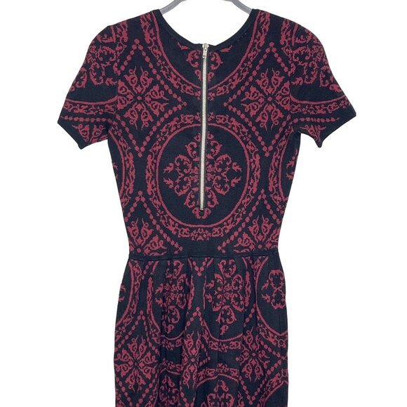 Romeo & Juliet Couture Sweater Dress Small Red Black Flare Mini - Picture 10 of 12